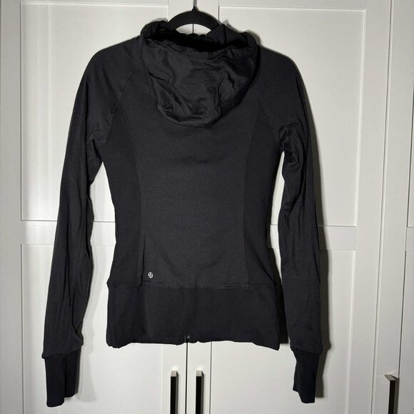 Lululemon athletica reversable Sweater Zipper hoodie pockets Black Size 6 - Picture 6 of 11